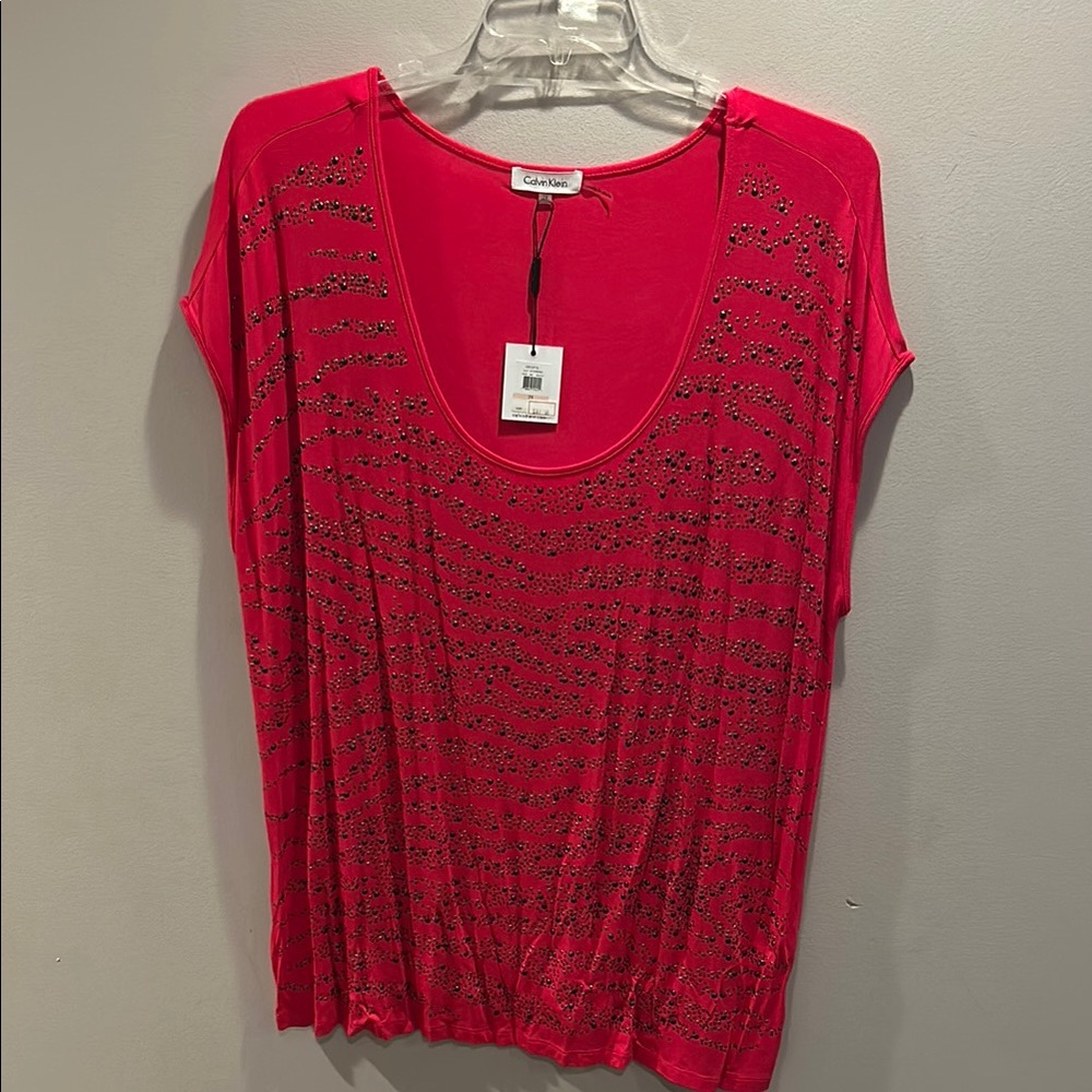 Calvin Klein Red Embellished Top